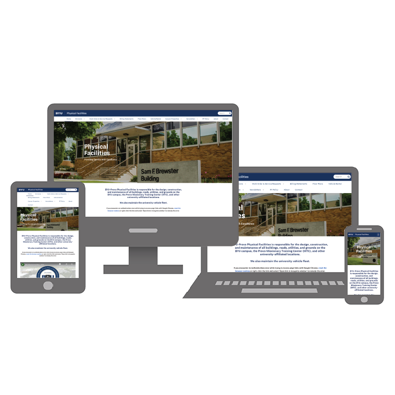 BYU Physical Facilities Responsive Web Design with CMA